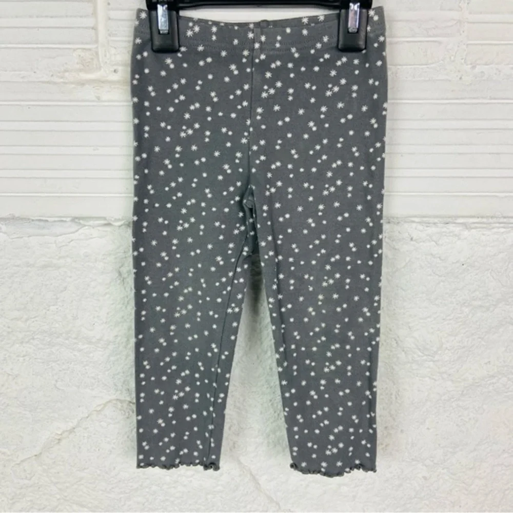 GYMBOREE Gray Floral ruffles bottoms Kids cotton Leggings size 2T